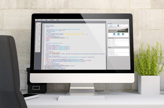 workspace with coding software