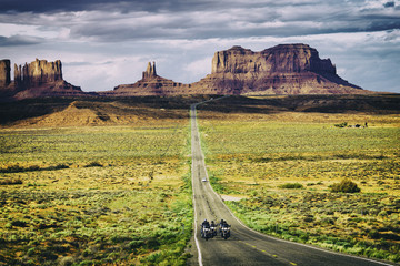 Bikers at Monument Valley