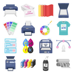 Typography set icons in cartoon style. Big collection of typography vector illustration symbol.