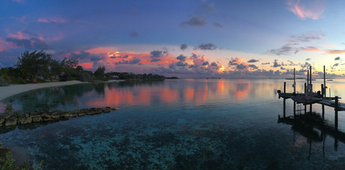 Scenic sunset on the island