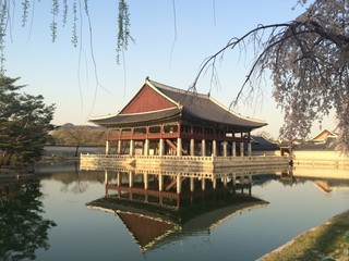 Water reflection of Gyeongbokgung Palace