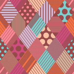 Rhombuses seamless vector pattern. Boho texture
