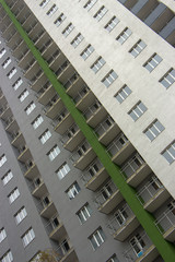 colorful facade of an apartment house