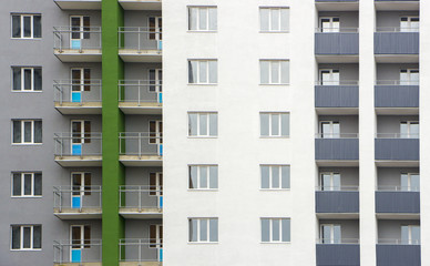 colorful facade of an apartment house