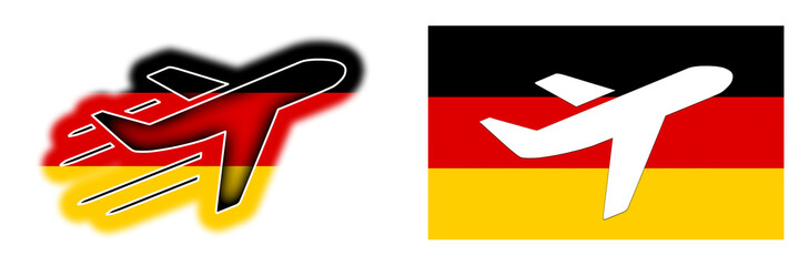 Nation flag - Airplane isolated - Germany