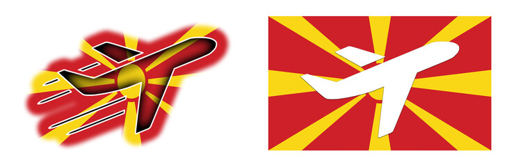 Nation flag - Airplane isolated - Macedonia