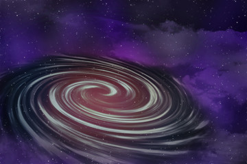 Obraz premium Spiral galaxy, illustration of Milky Way