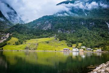 natural Hardangerfjord fjord landscape of norway