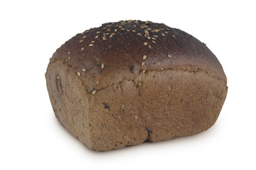 Rye bread isolated on white background