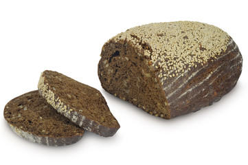 Buckwheat bread isolated on white background