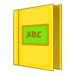 Abc book icon in cartoon style isolated on white background vector illustration