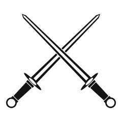 Swords icon in simple style on a white background vector illustration
