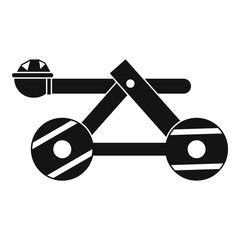 Ancient wooden catapult icon in simple style on a white background vector illustration