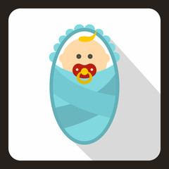 Newborn baby icon in flat style on a white background vector illustration