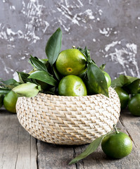 Tangerine in basket 