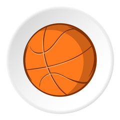 Obraz premium Basketball ball icon in cartoon style isolated on white circle background. Sport symbol vector illustration
