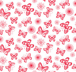 Seamless pattern with butterflies