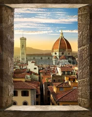 Fotobehang Firenze Florence vanuit het raam