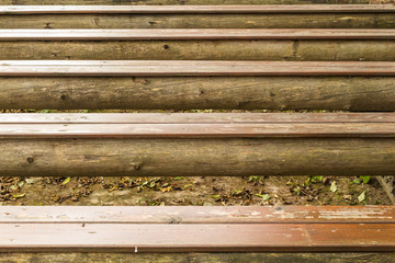 Close-up picture of an old wooden bench