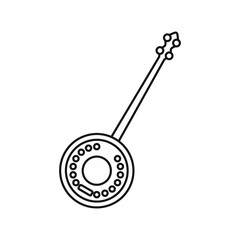 Dutar icon in outline style isolated on white background. Musical instrument symbol vector illustration