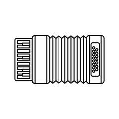 Accordion icon in outline style isolated on white background. Musical instrument symbol vector illustration