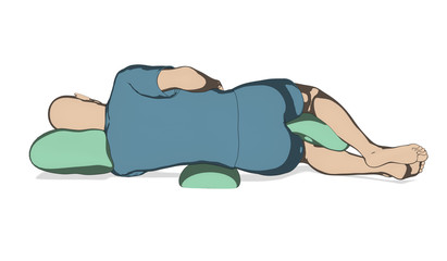 Man good sleep posture illustration isolated