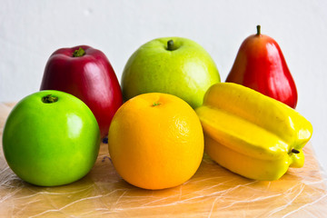 Many fruits White background
