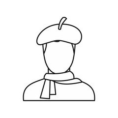 Painter icon in outline style isolated on white background. Drawing and art symbol vector illustration