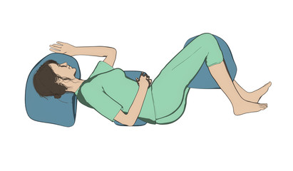 Woman good sleep posture illustration isolated
