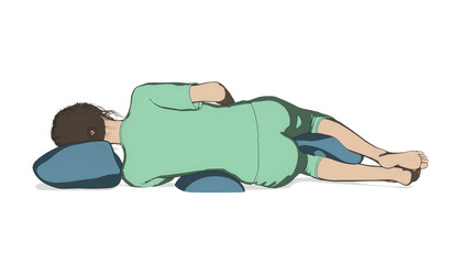 Woman good sleep posture illustration isolated