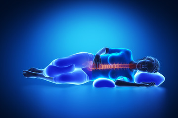 Woman good sleep posture