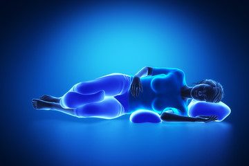 Woman good sleep posture