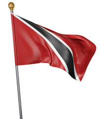 National flag for country of Trinidad and Tobago isolated on white background, 3D rendering