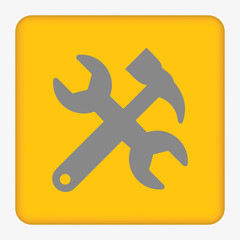 Tools icon on a yellow square vector
