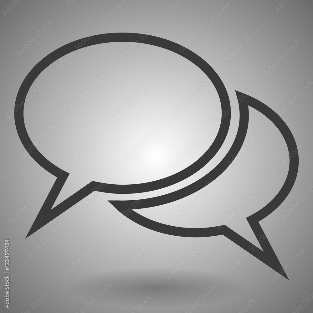 Poster Chat, linear icon. One of a set of linear web icons