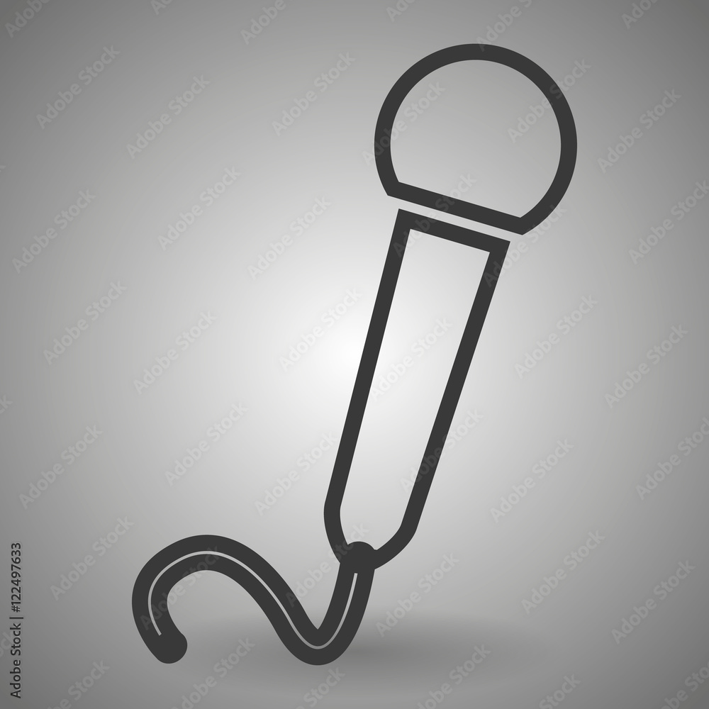 Poster microphone icon. thin line design on a gray background vector illustration