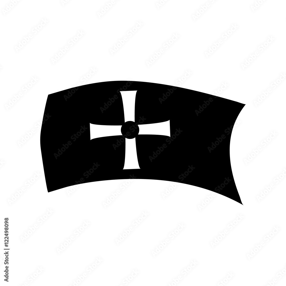 Poster flag with sign of columbus icon in simple style isolated on white background. marking symbol vector 
