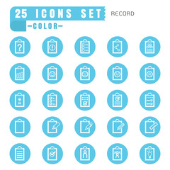 icons Record  color thin white in the circle blue on white backg