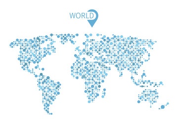 Vector world map from circles for infographic