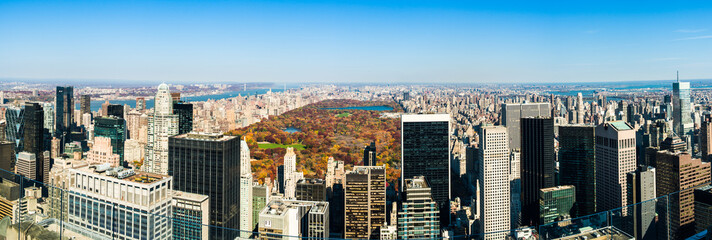 New York city panorama from the top of the Rockefeller Center