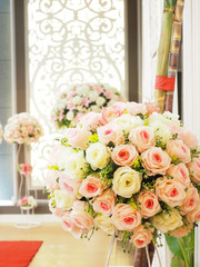 wedding decorate with artificial flowers