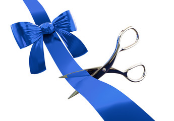 Blue ribbon with scissors - 122500091