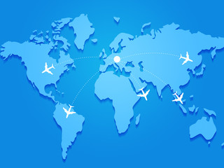 Flights from Europe on Map