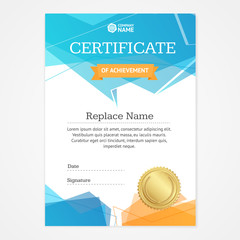 Certificate Vertical Template. Vector