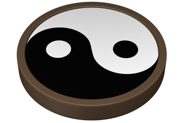 Yin Yang Symbol. 3D rendering.
