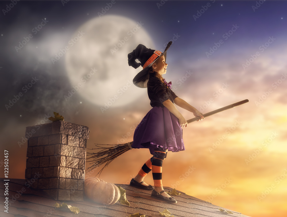 Poster little witch outdoors