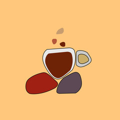 cup of coffee on hot rocks