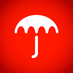 Umbrella vector icon. Rain protection symbol. Flat design style