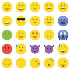 Set of twenty five emoticons.