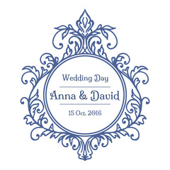 Floral calligraphic frame. Vector illustration